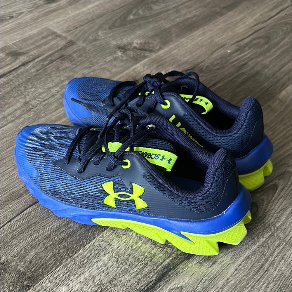 Under Armour Scramjet Kids' Blue and Yellow Running Shoes